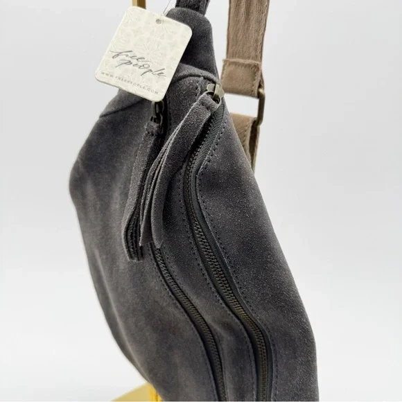 NWT Gray Free People Canyon Suede Sling Bag Crossbody - Picture 3 of 6
